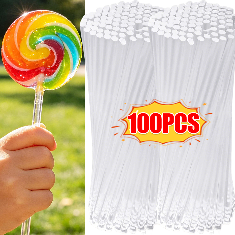 Baking Kitchen Diy - 100/20pcs Reusable Transparent Acrylic Lollipop Stick