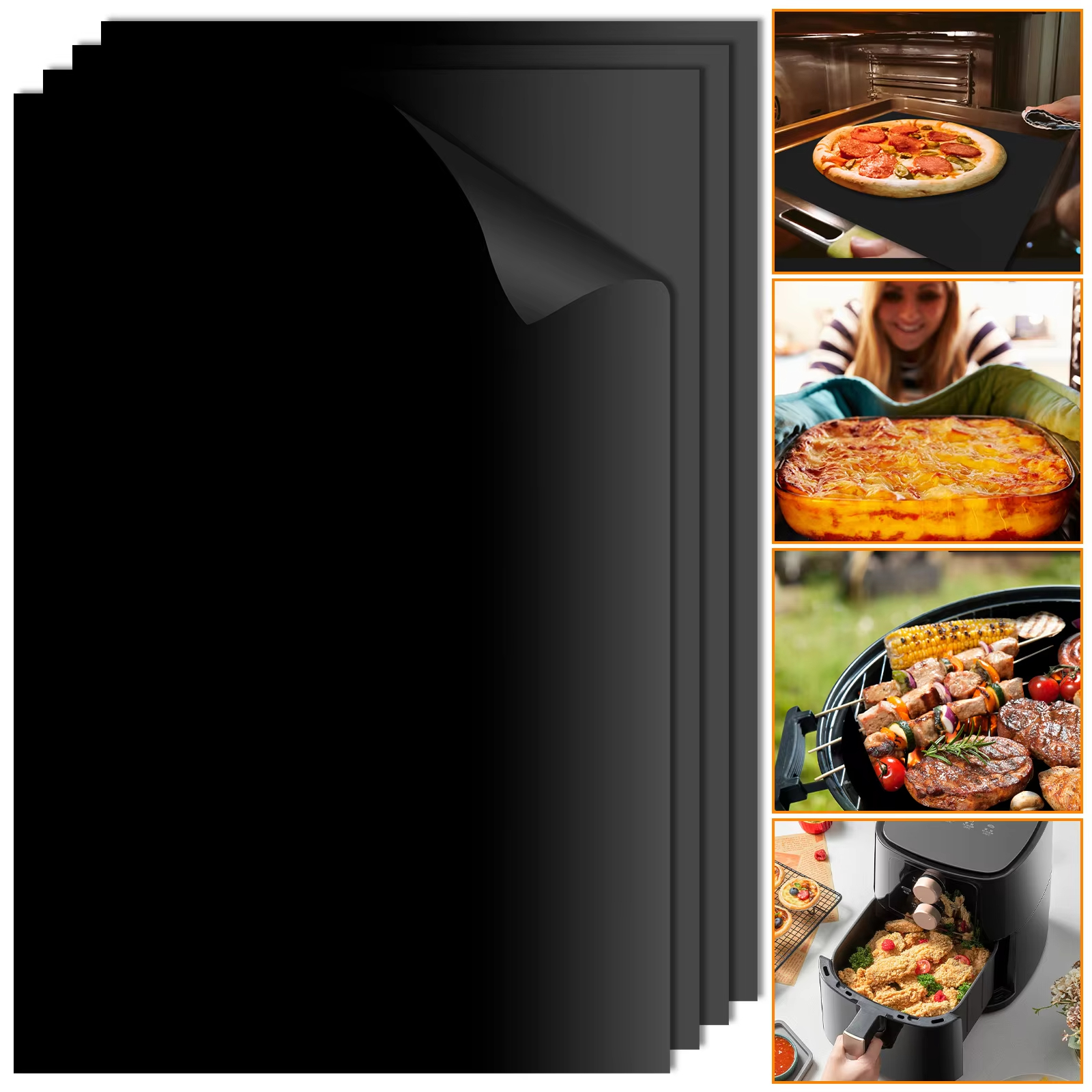 Super Kitchen Baking Mat - 10Pcs Oven Liners Grill Mat 50x40cm