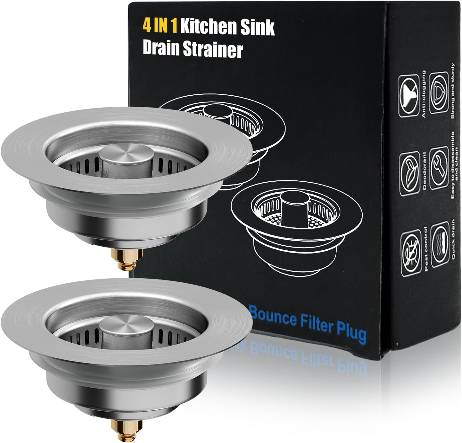 Kitchen Up - Kitchen Sink Drain Strainer, 4 in