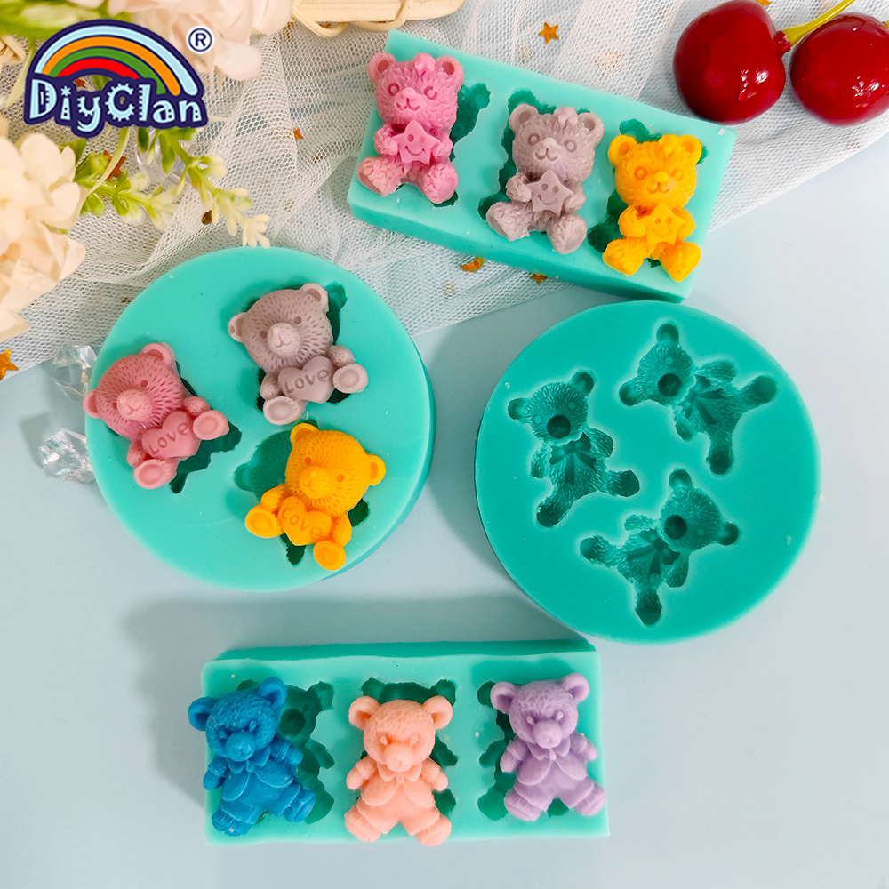 Baking Kitchen Diy - Cute Mini Bear Silicone Mold Fondant