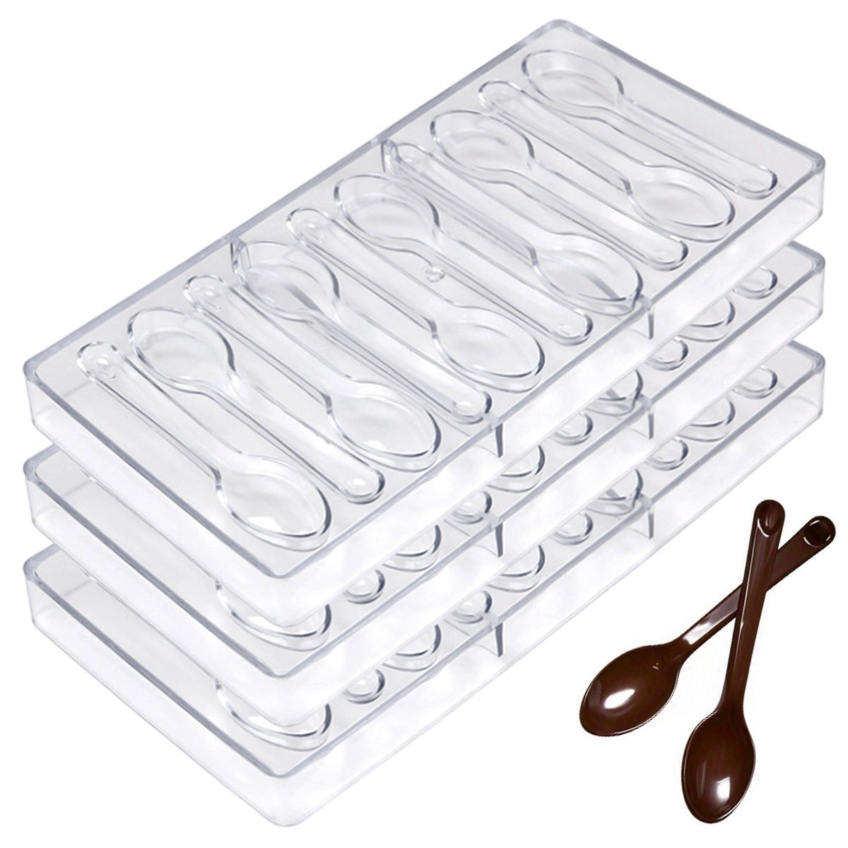 Baking Kitchen Diy - 1PC Spoon Shaped Chocolate Molds Transparent
