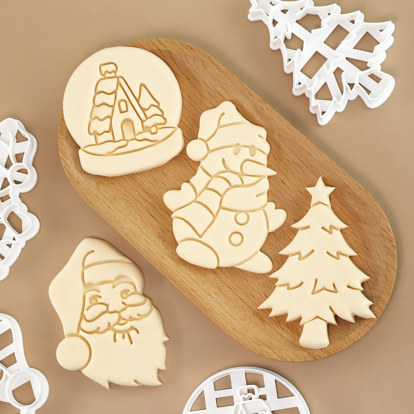 Kitchen Baking Cookies - 4 Pcs Christmas Cookie Cutter Santa
