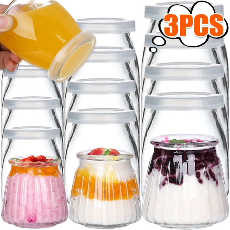 Kitchen Baking Storage Containers - 100/150/200ML Glass Yogurt Jars Honey Pudding
