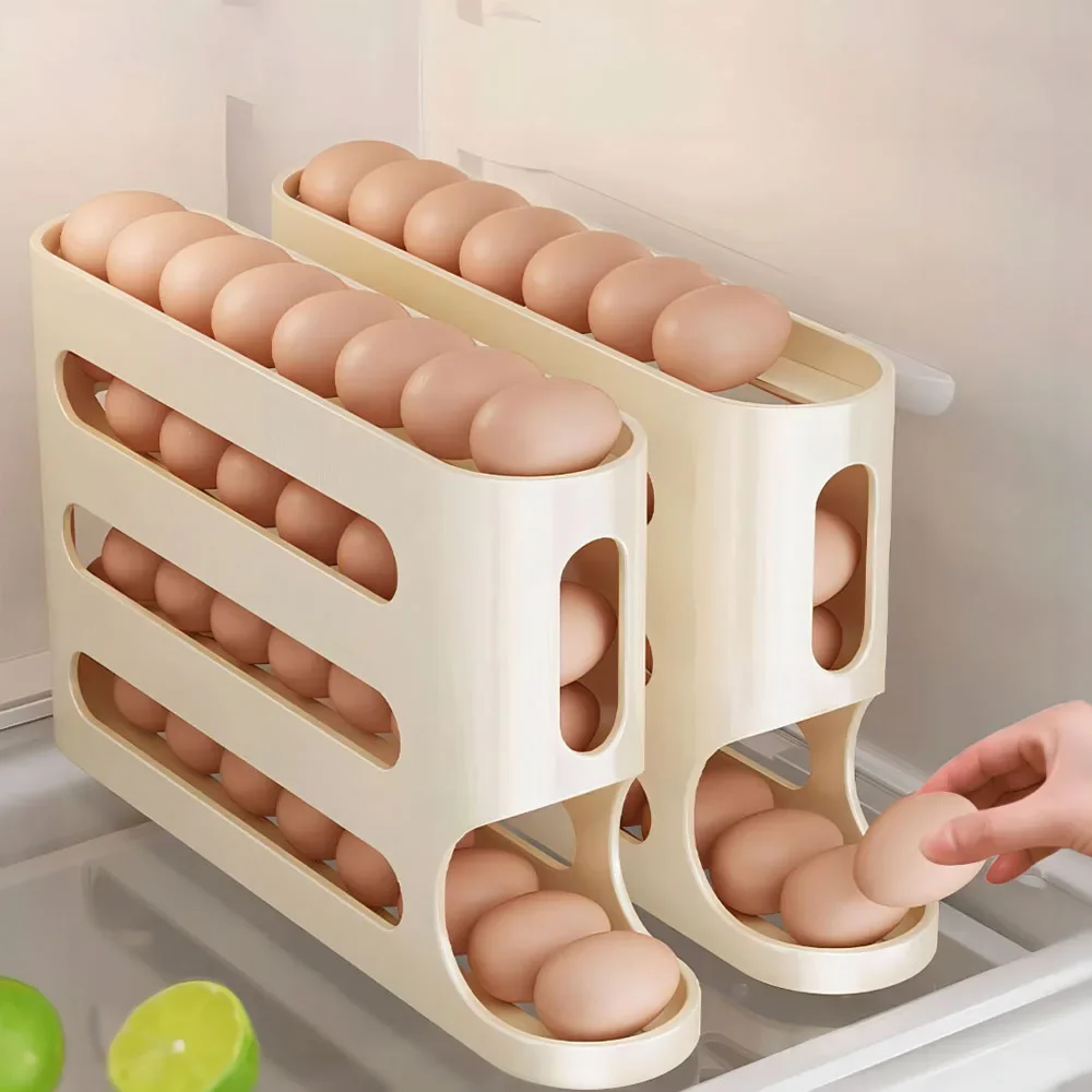 Kitchen Baking Tins - 4 Layers Automatic Rolling Egg Holder