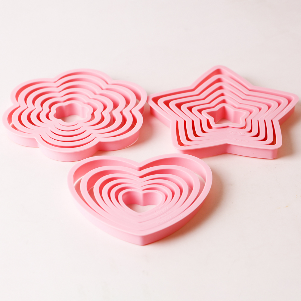 1set/3sets Pink Heart Star Flo - огляд і ціна Kitchen Baking Cookies