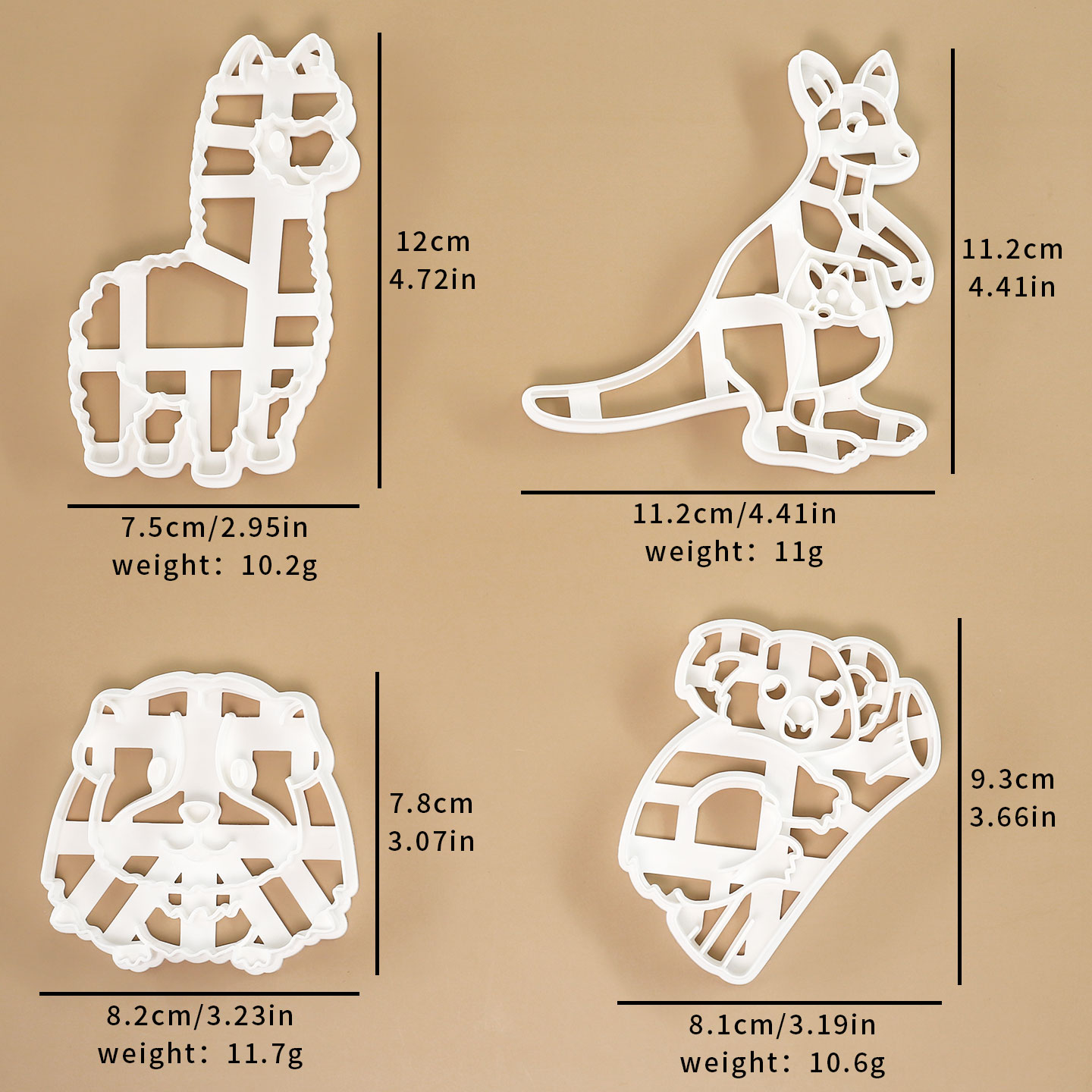 4 Pcs Forest Animals Alpaca Ka - огляд і ціна Kitchen Baking Cookies