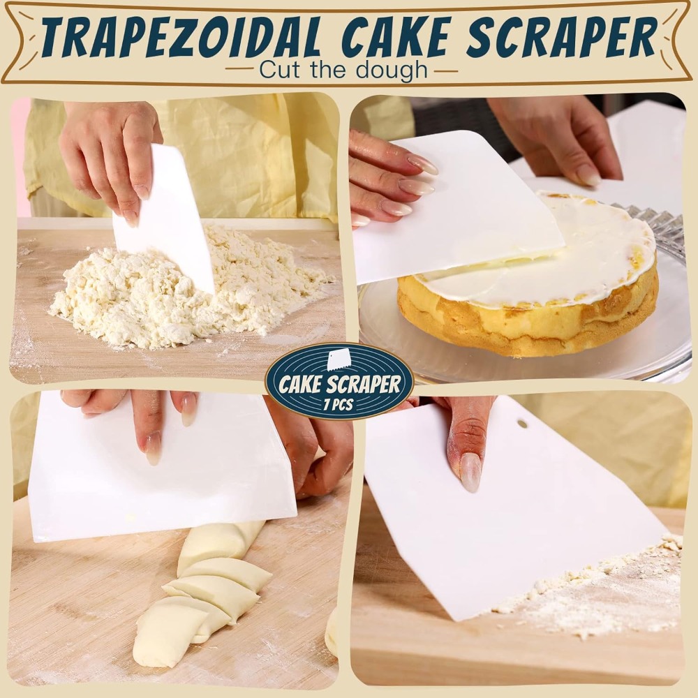 7 Pcs Cake Scraper Set - Dough - огляд і ціна Bench Scraper Dough