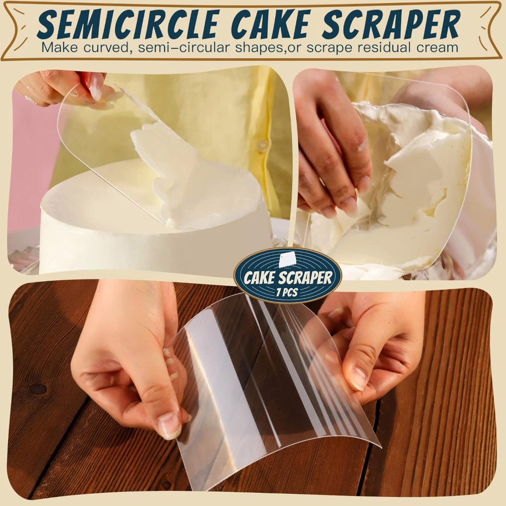 7 Pcs Cake Scraper Set - Dough - огляд і ціна Bench Scraper Dough