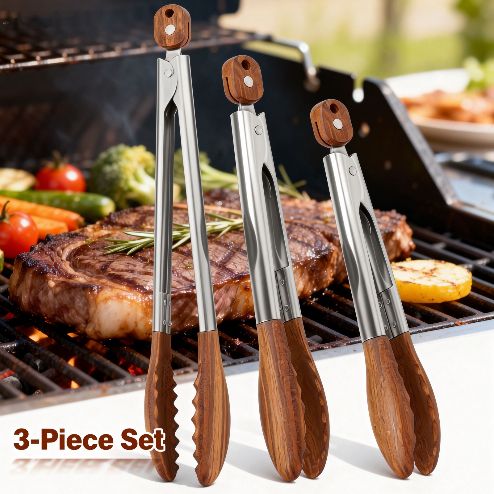 2/3 Pcs Food Tongs Walnut Wood - огляд і ціна Kitchen Q