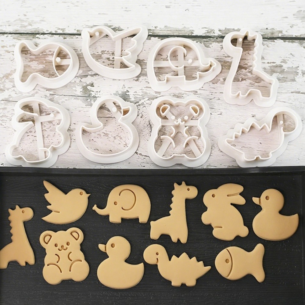 8Pcs Cute Bear Santa/reindeer  - огляд і ціна Kitchen Baking Cookies