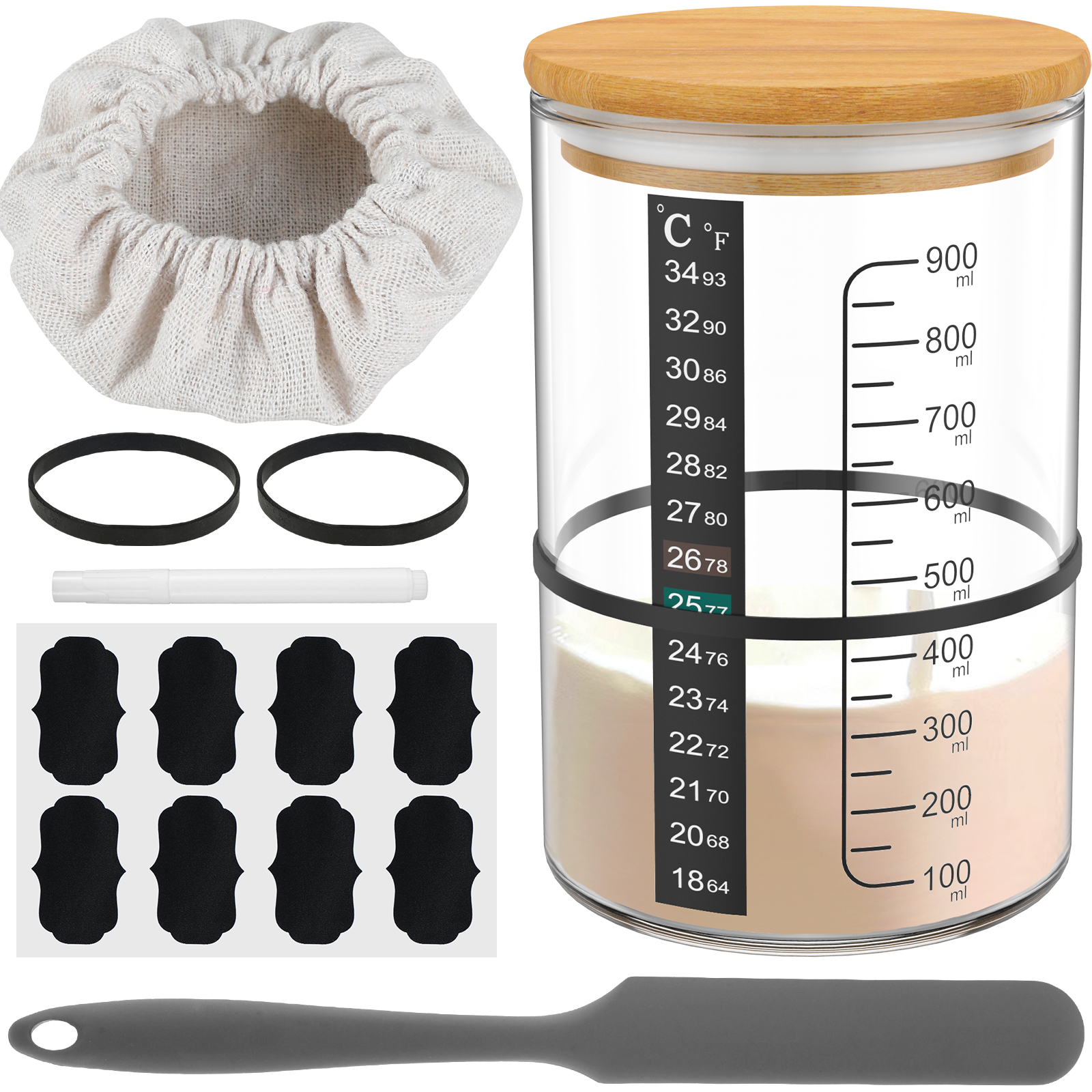 Sourdough Starter Jar 900ml Fe - огляд і ціна Kitchen Baking Storage Containers