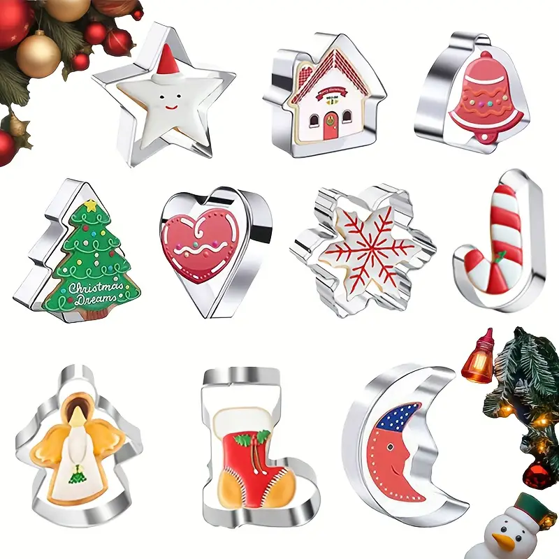 10PC Christmas Cookie Cutter S - огляд і ціна Kitchen Baking Cookies