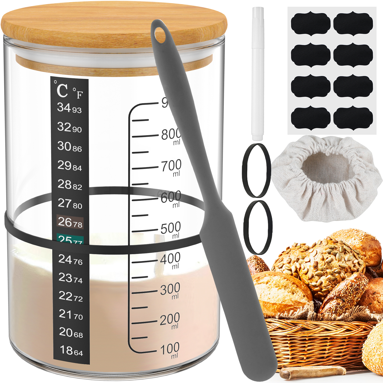 Sourdough Starter Jar Kit Sour - огляд і ціна Kitchen Baking Storage Containers