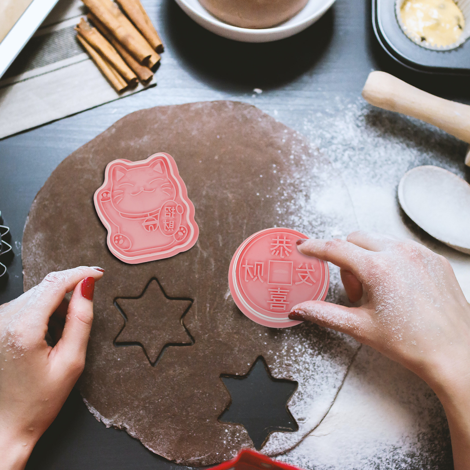 8Pcs New Year Cookie Molds Cre - огляд і ціна Baking Kitchen Diy