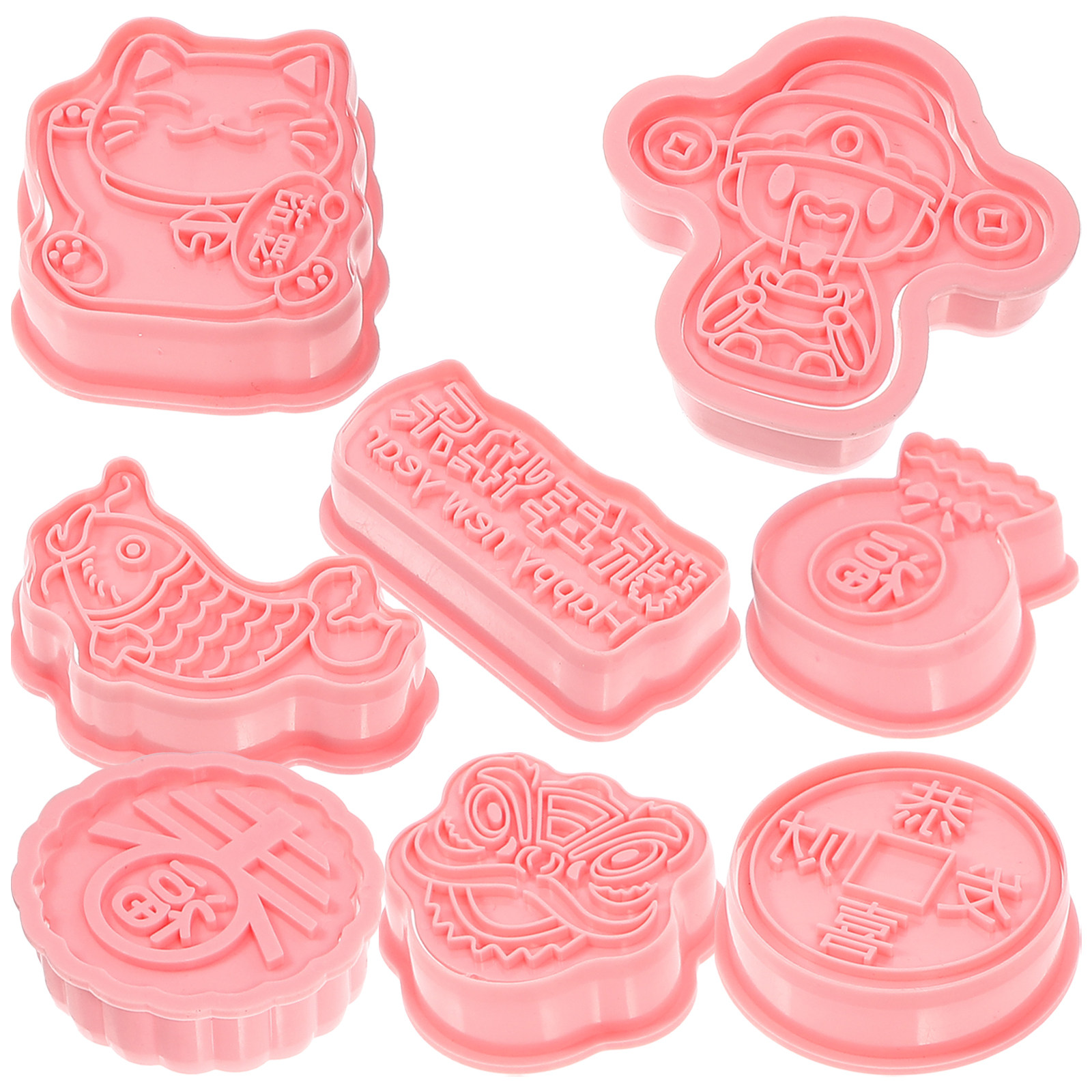 8Pcs New Year Cookie Molds Cre - огляд і ціна Baking Kitchen Diy