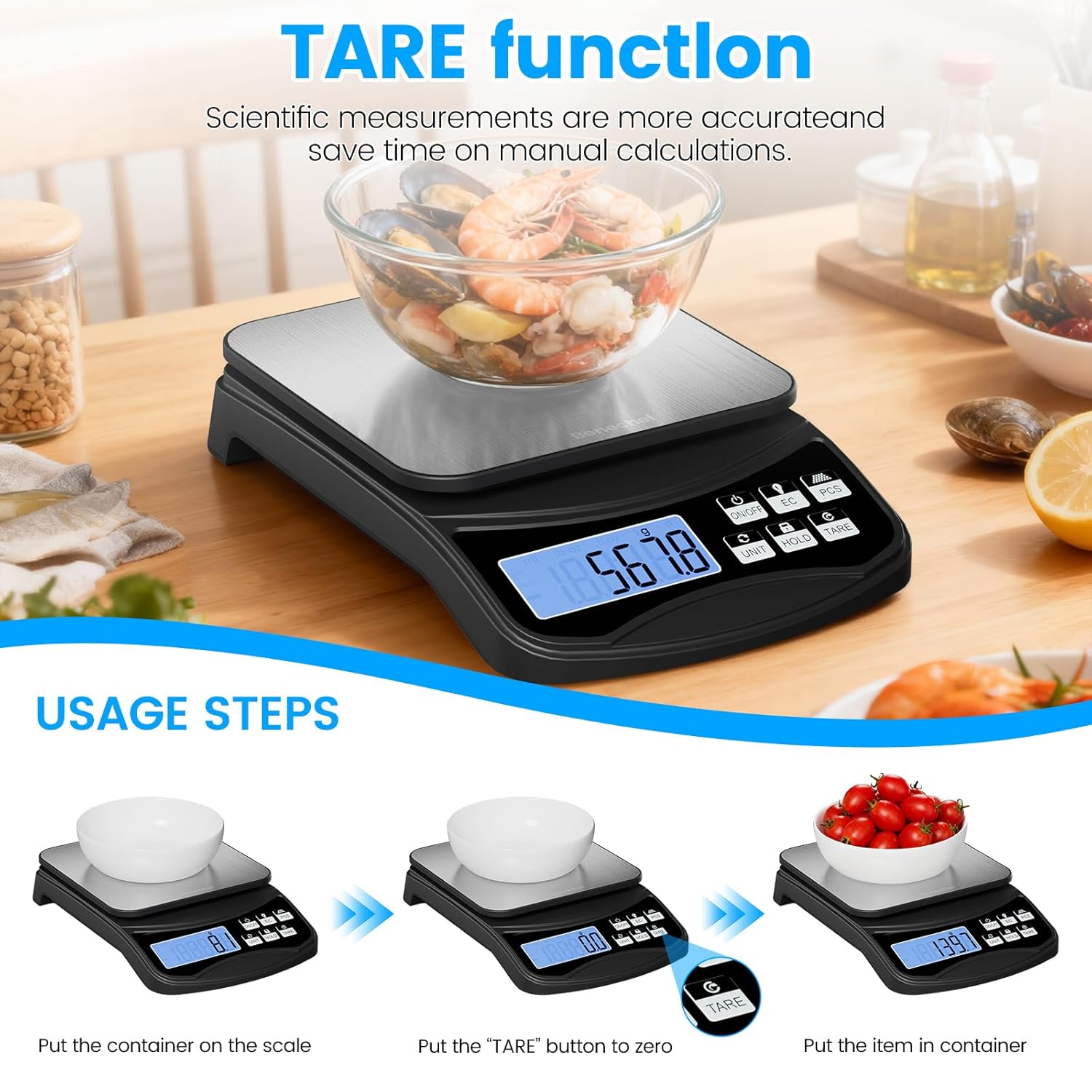 Digital Kitchen Scale with Lar - огляд і ціна Kitchen Baking Unit