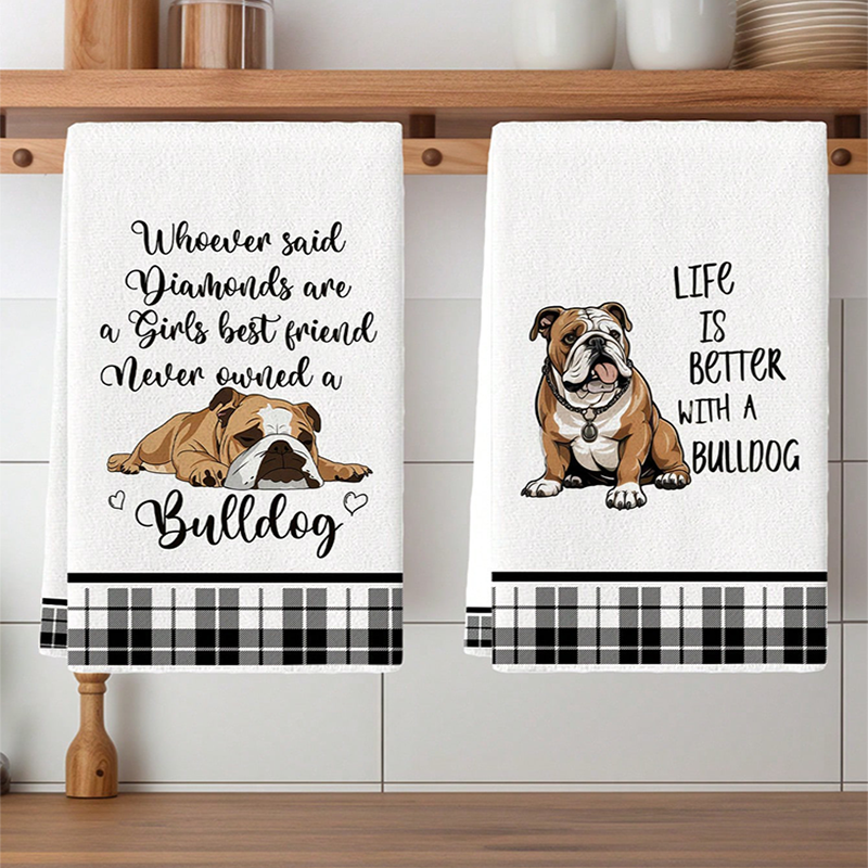2Pcs, Bulldog Cute Quotes Kitc - огляд і ціна Kitchen Baking Quotes