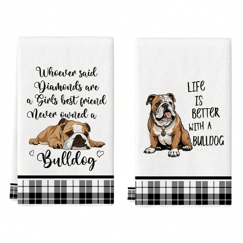 2Pcs, Bulldog Cute Quotes Kitc - огляд і ціна Kitchen Baking Quotes