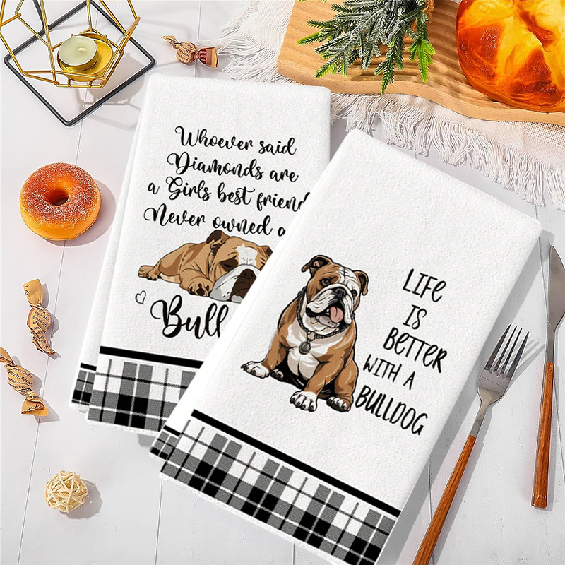 2Pcs, Bulldog Cute Quotes Kitc - огляд і ціна Kitchen Baking Quotes