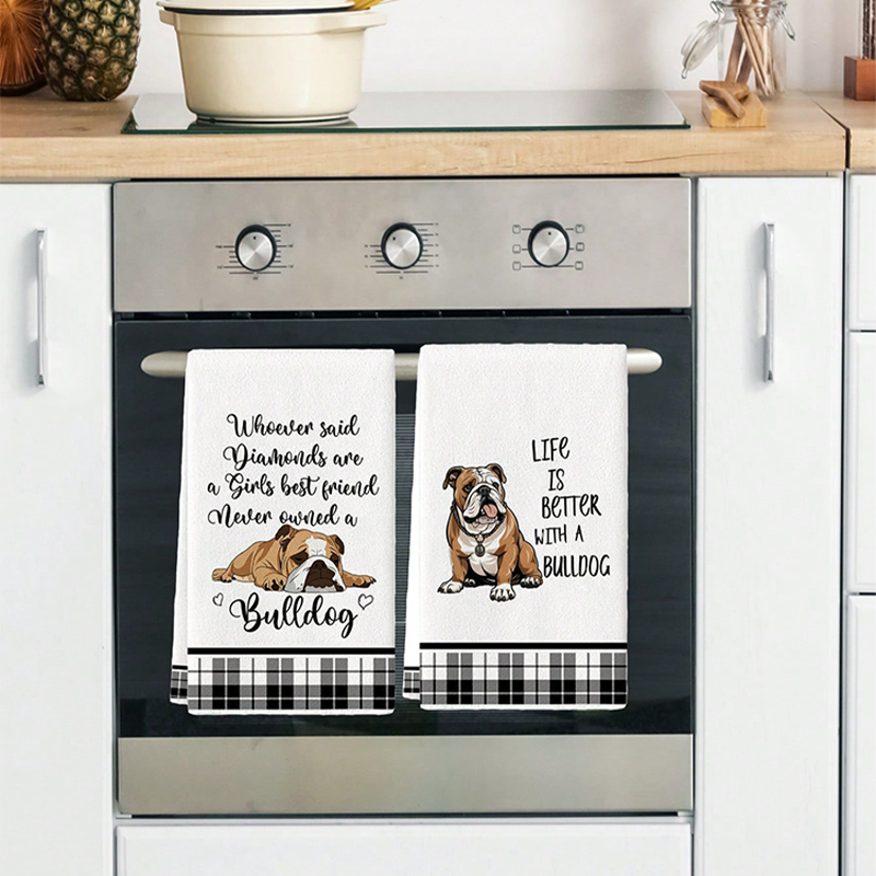 2Pcs, Bulldog Cute Quotes Kitc - огляд і ціна Kitchen Baking Quotes