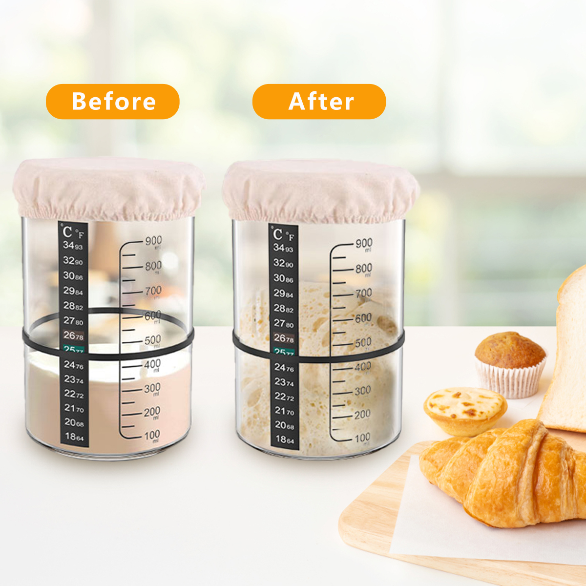 Sourdough Starter Jar Kit 1000 - огляд і ціна Kitchen Baking Storage Containers