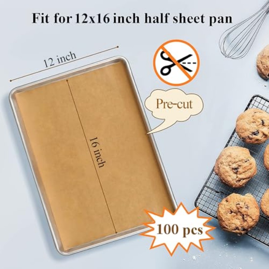 100PCS Unbleached Parchment Pa - огляд і ціна Kitchen Baking Cookies