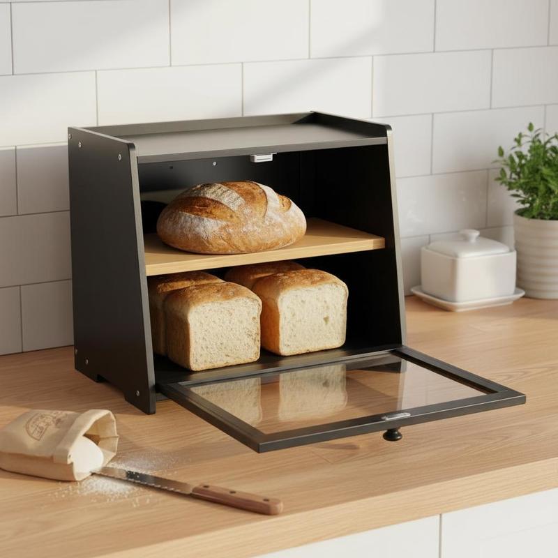 Double Layer Bread Box for Kit - огляд і ціна Kitchen Baking Storage Containers