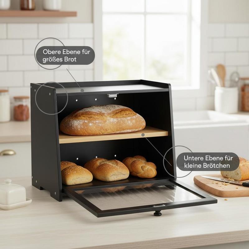 Double Layer Bread Box for Kit - огляд і ціна Kitchen Baking Storage Containers