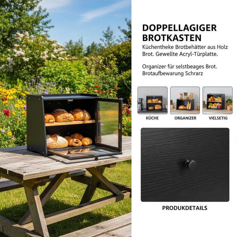 Double Layer Bread Box for Kit - огляд і ціна Kitchen Baking Storage Containers