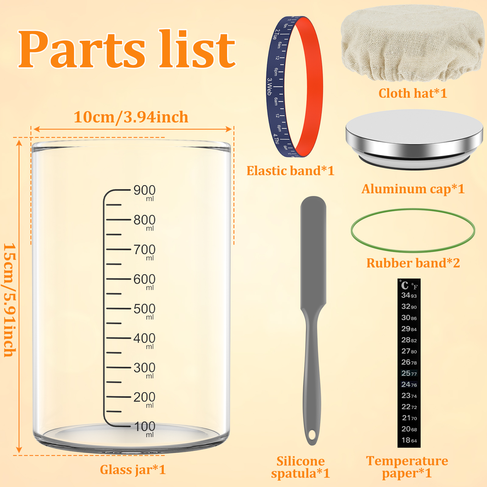 Sourdough Starter Jar Kit 900m - огляд і ціна Kitchen Baking Storage Containers