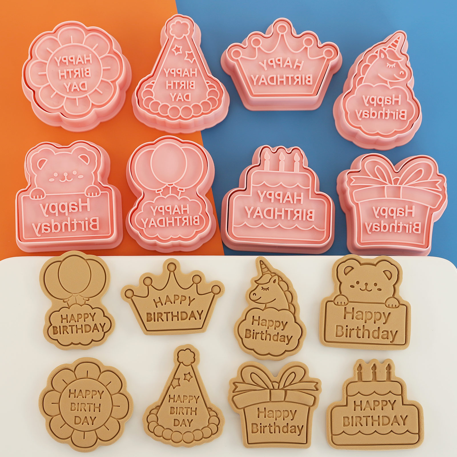 8pcs Happy Birthday Cookie Cut - огляд і ціна Baking Kitchen Diy
