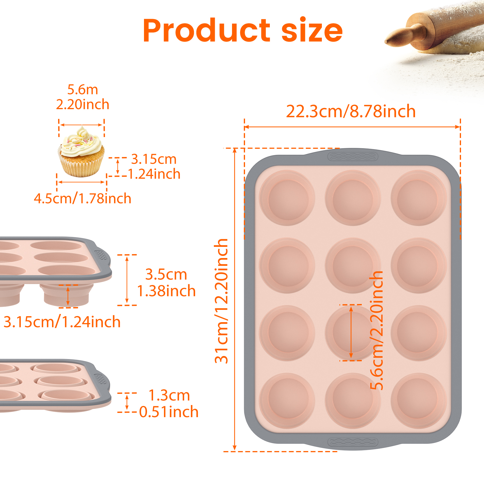 2/3Pcs Silicone Cake Mold 6/12 - огляд і ціна Kitchen Baking Tins