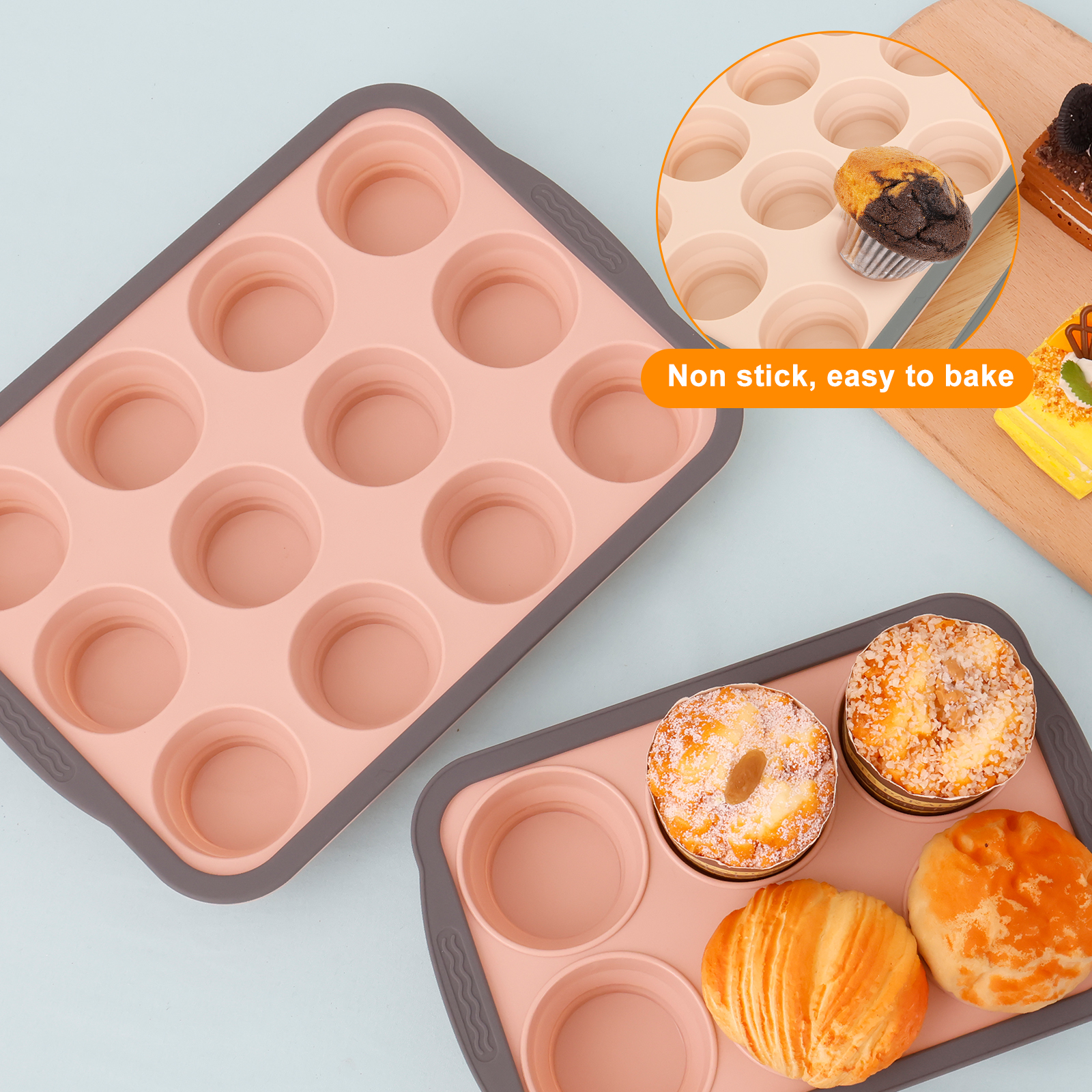2/3Pcs Silicone Cake Mold 6/12 - огляд і ціна Kitchen Baking Tins