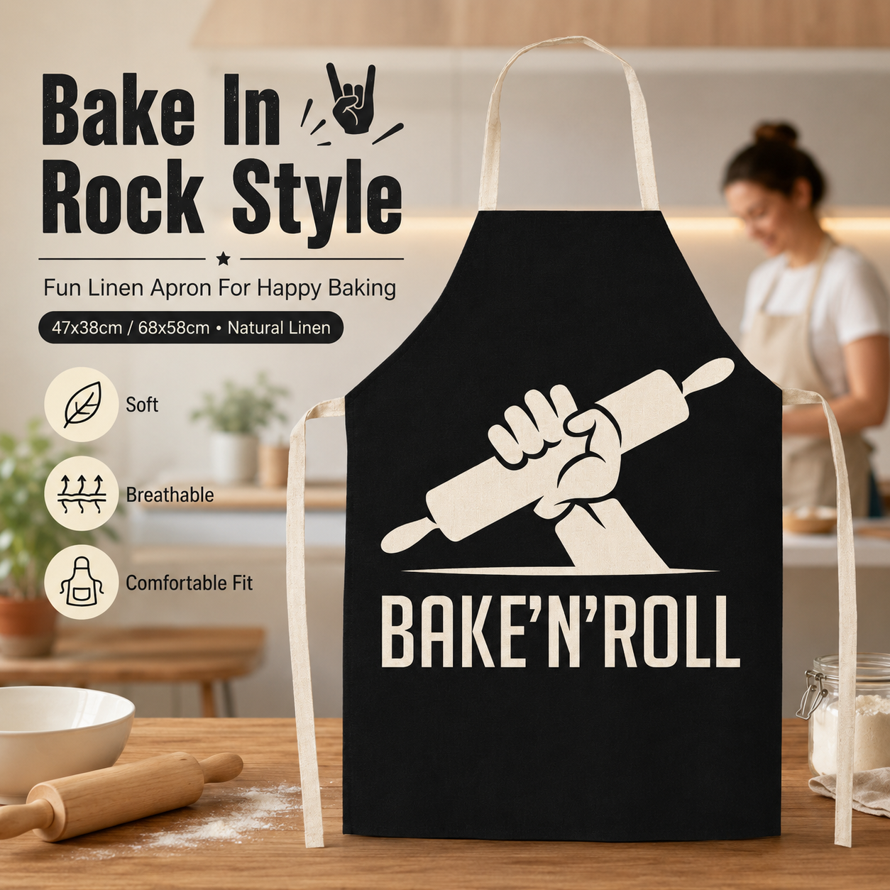 Funny Quote Letter Print Linen - огляд і ціна Kitchen Baking Quotes