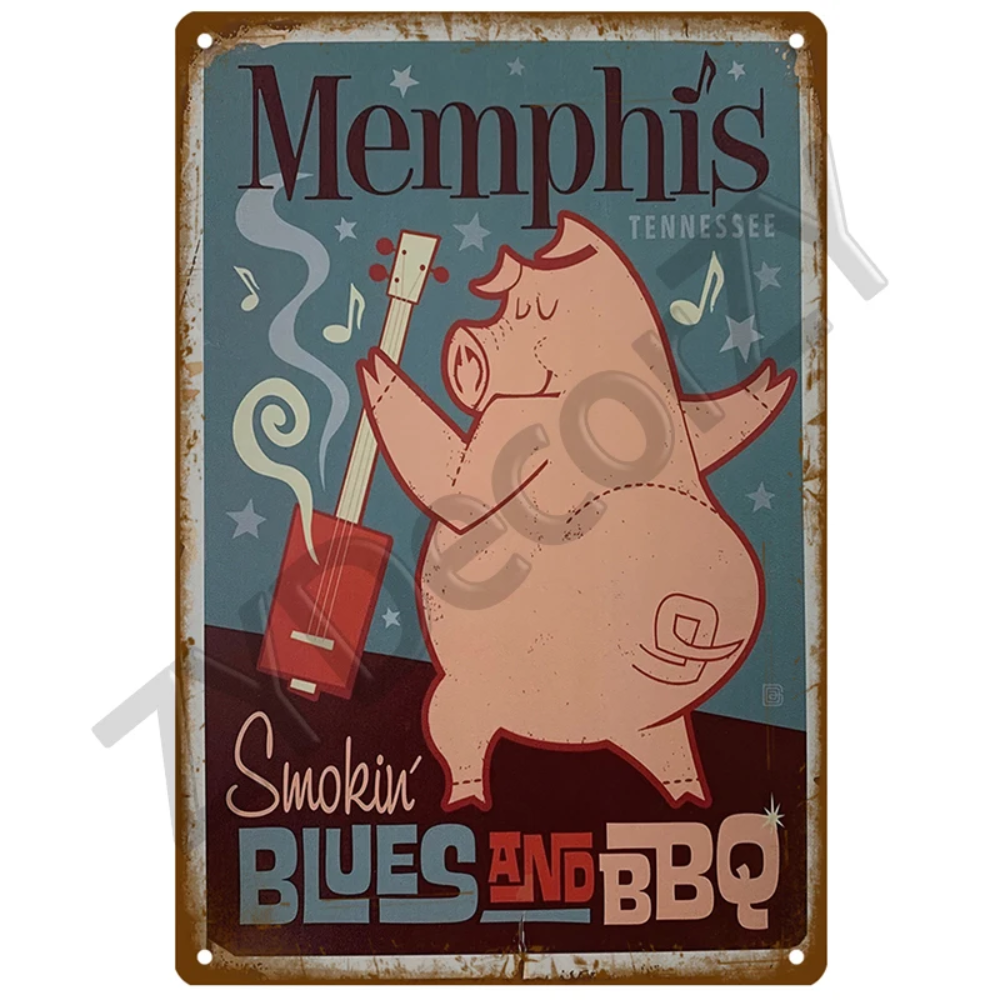 Retro BBQ Sign - Vintage Wall  - огляд і ціна Kitchen Up
