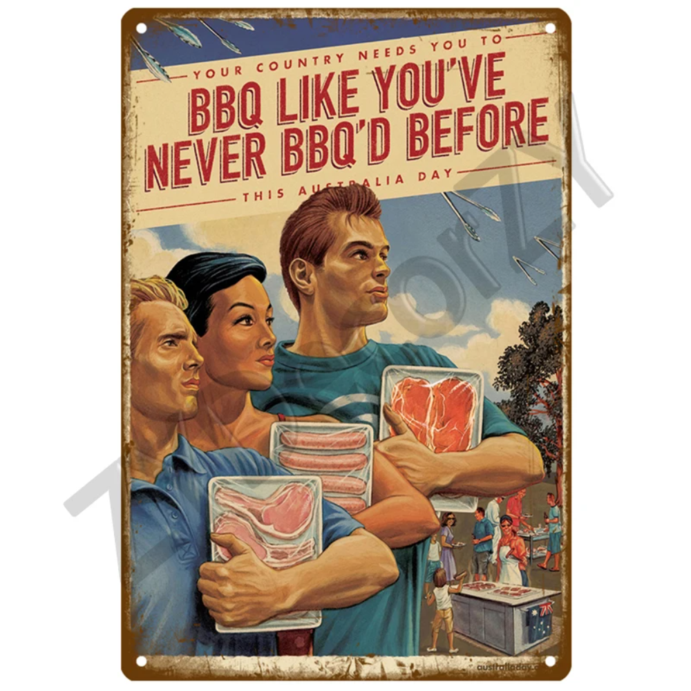 Retro BBQ Sign - Vintage Wall  - огляд і ціна Kitchen Up
