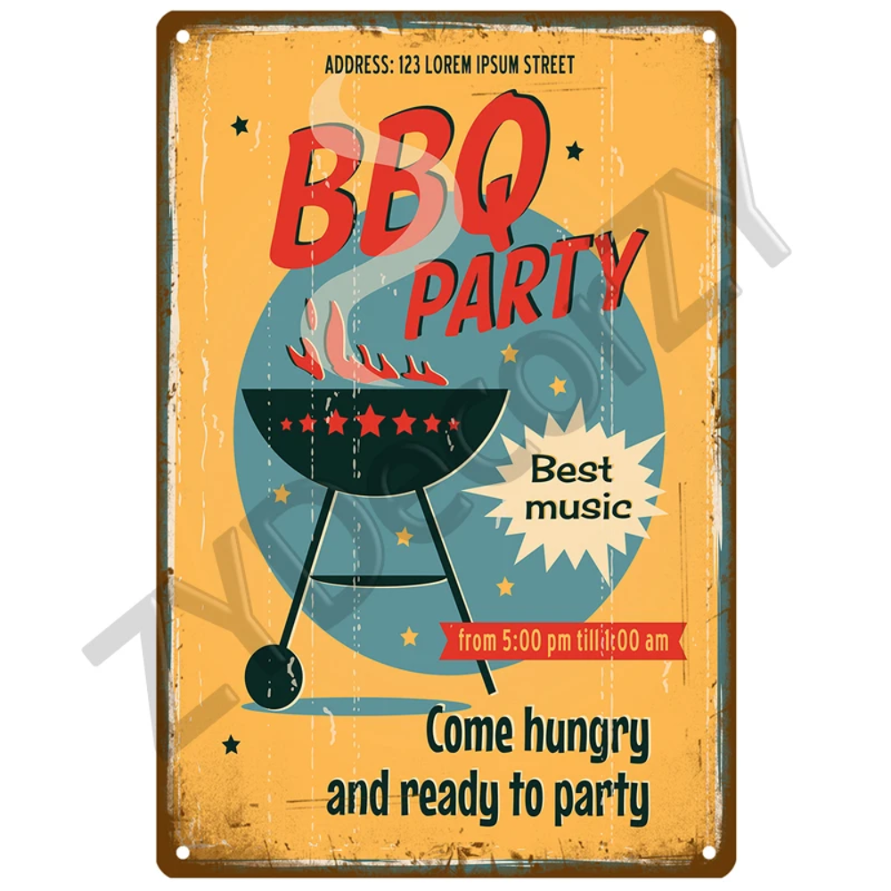 Retro BBQ Sign - Vintage Wall  - огляд і ціна Kitchen Up