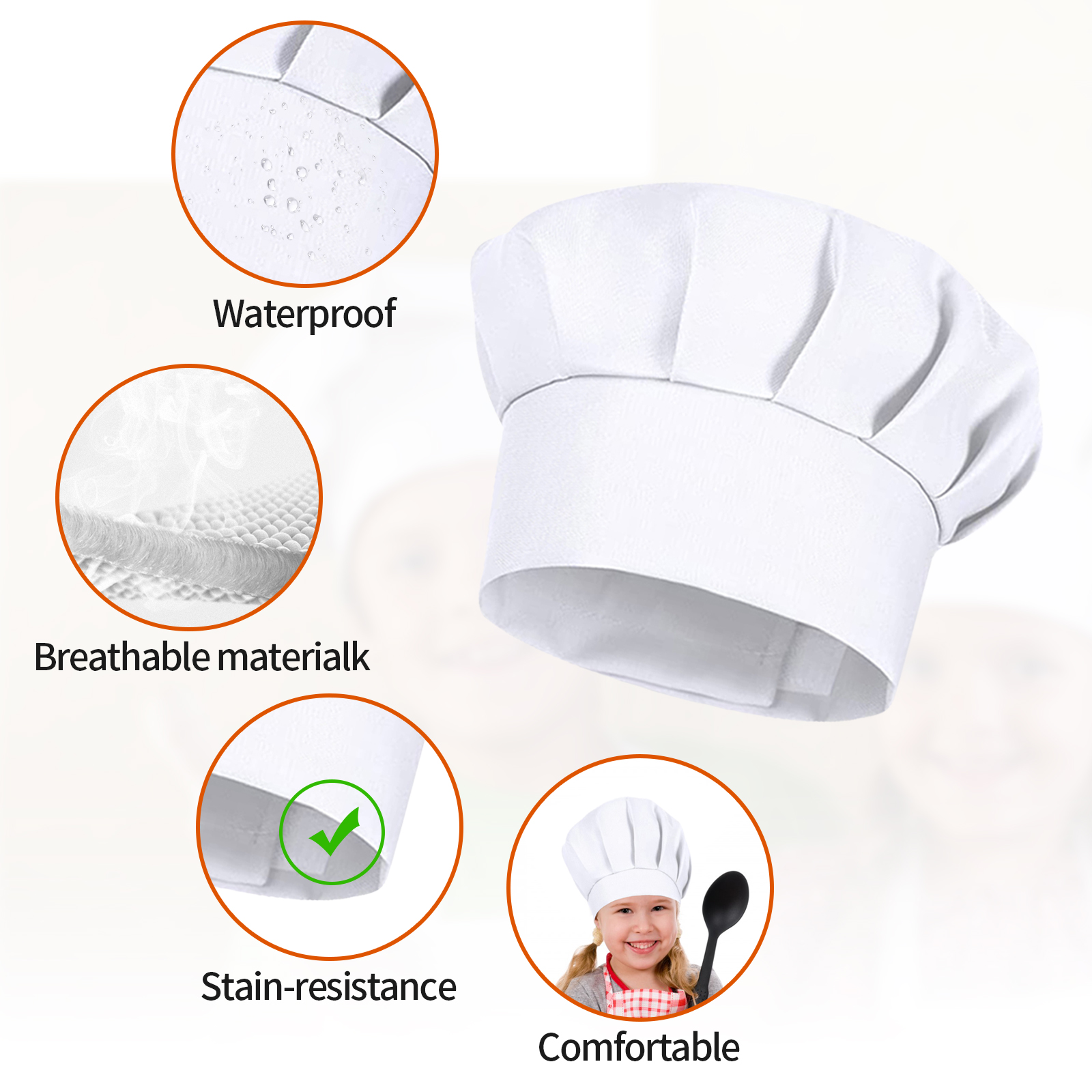 4PCS White Party Cap Hat Costu - огляд і ціна Baking Kitchen Kids